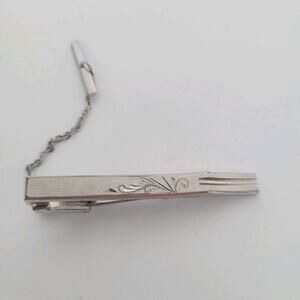 Dandy Foster Sterling Silver Tie Clip With Ornate Etched Design 9g Retro Vintage